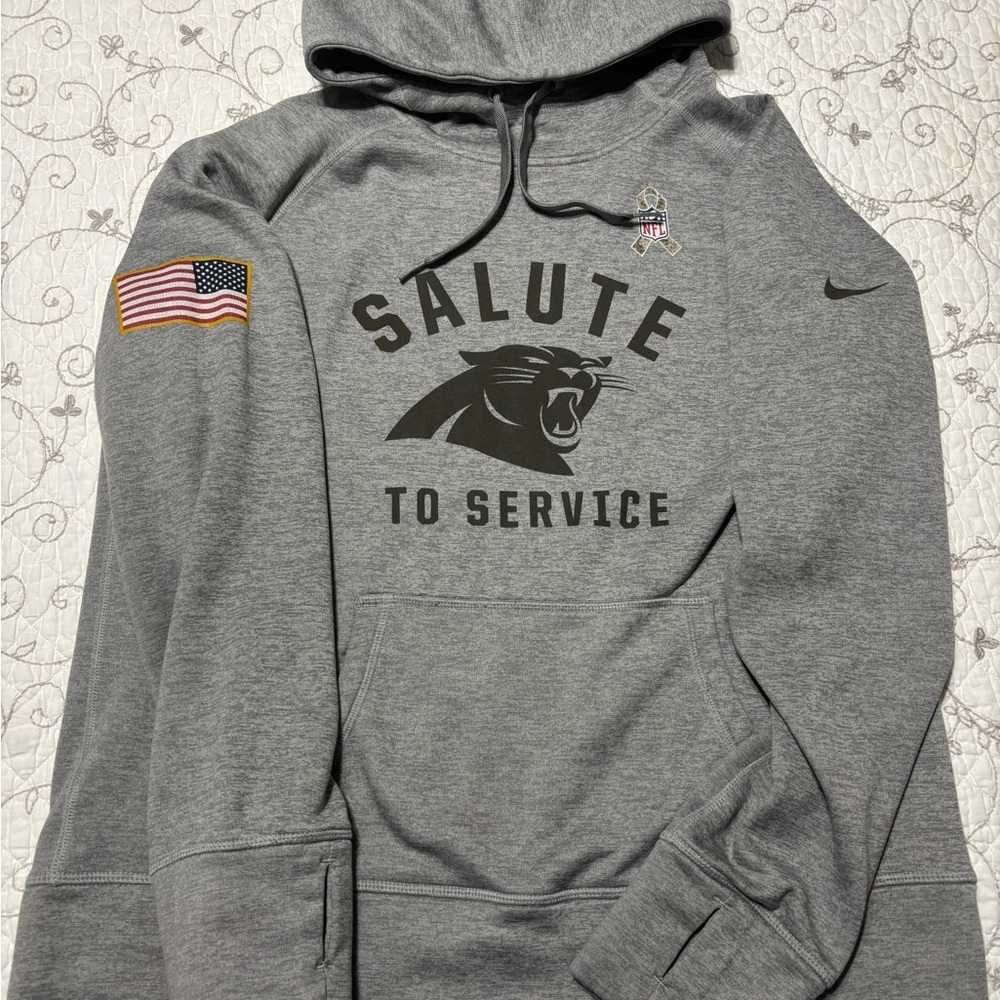 Nike Gray Salute to Service Panthers Pullover Hoodie